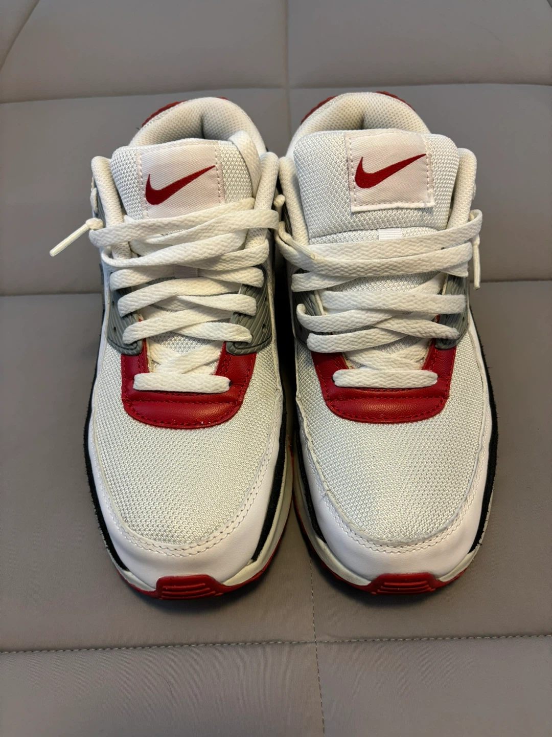 NIKE AIR MAX 90 Leather GS Photon Dust Varsity Red