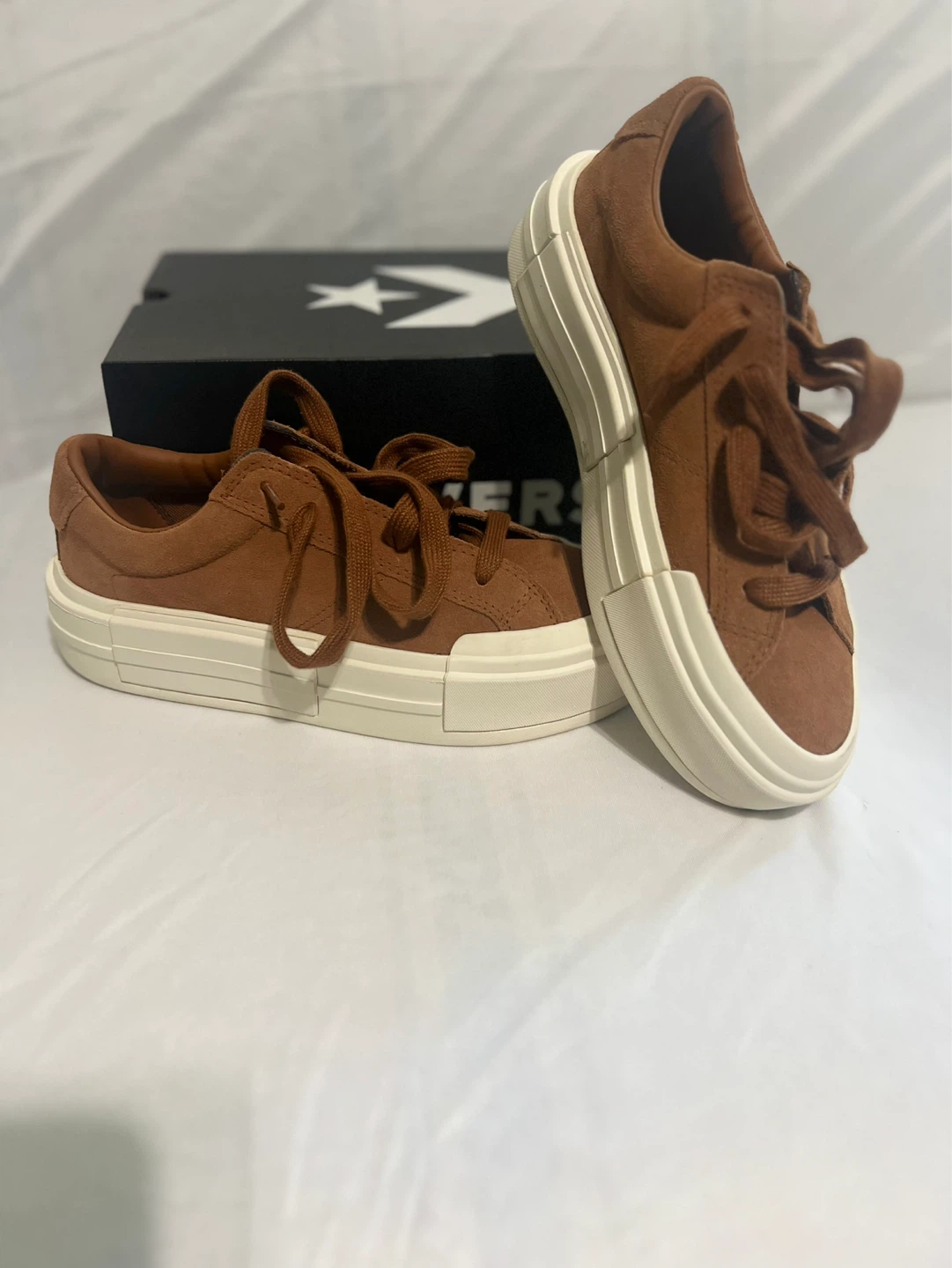 Converse Brown Suede Platform Sneakers
