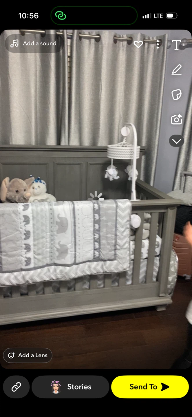 Grey crib