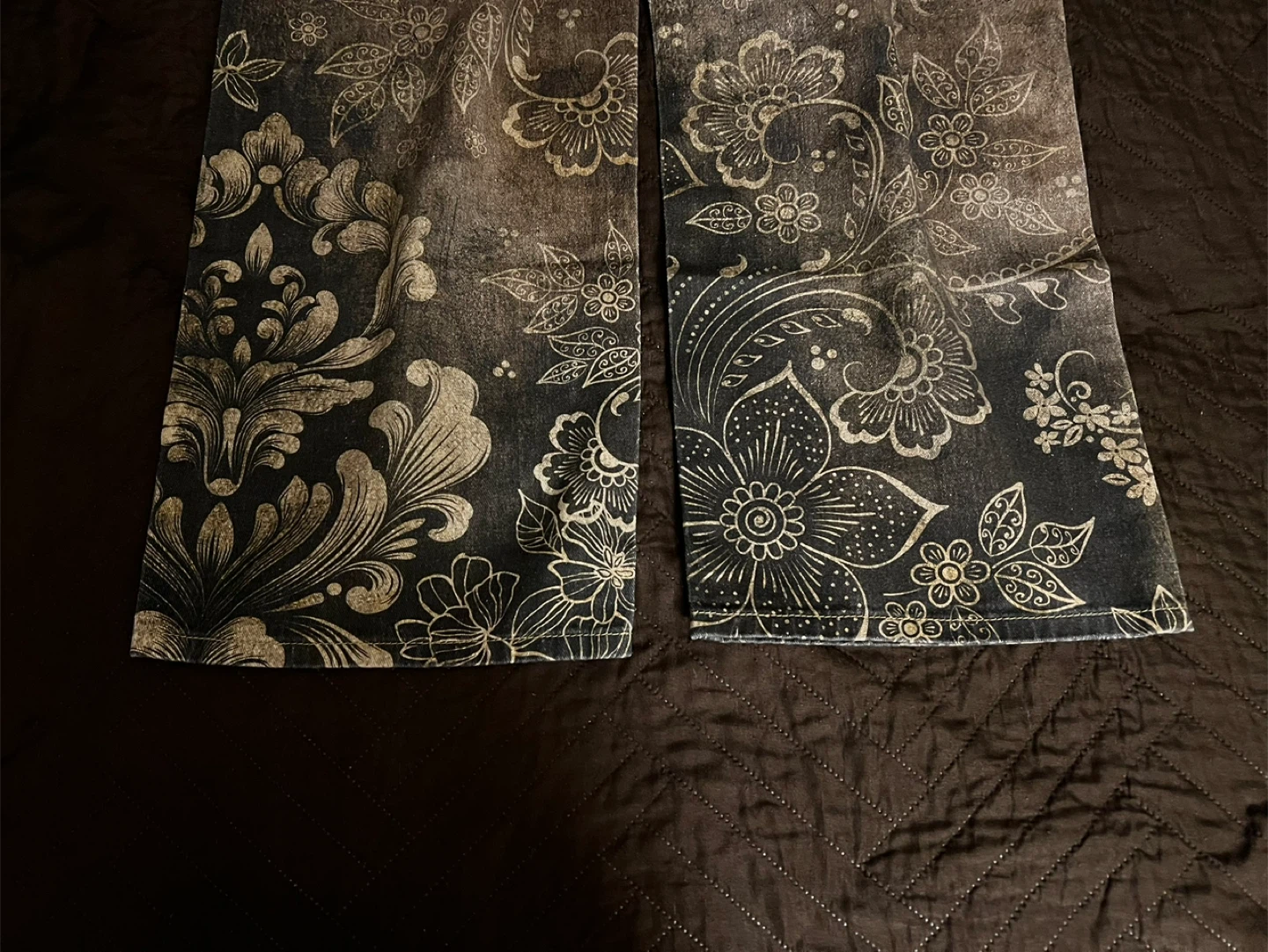Wide Leg Jeans with Ornate Floral Print - photo 5