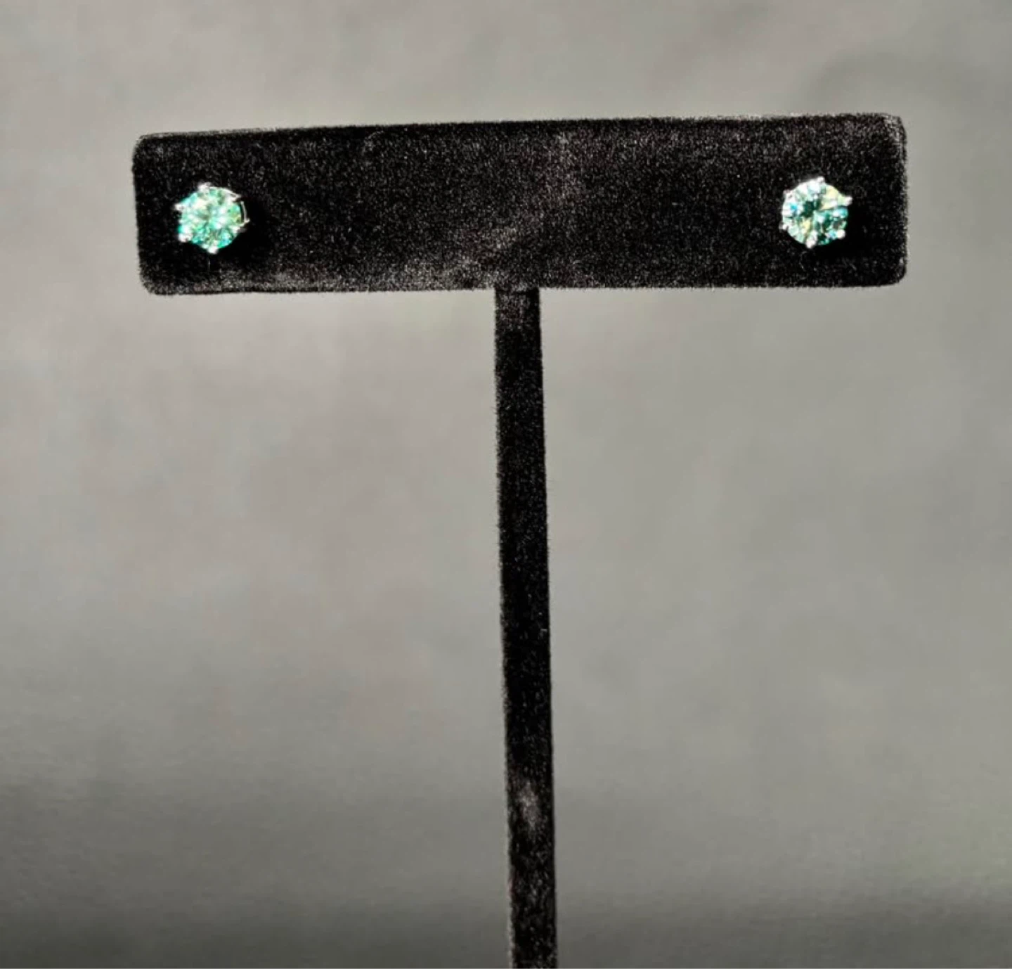 Green Moissanite Stud Earrings 0.50ct Total – S925 Silver