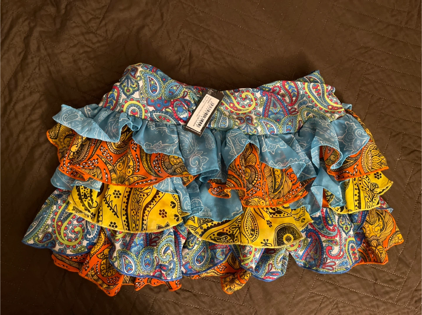 PrettyLittleThing Deema Multi Paisley Ruffle Mini Skirt - photo 3