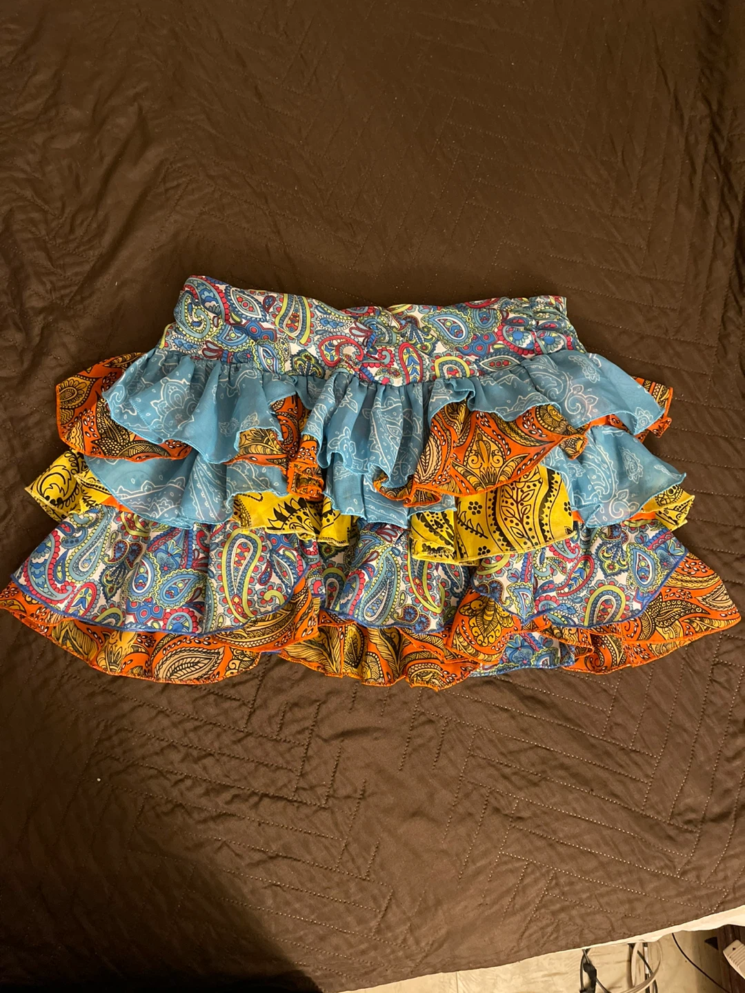 PrettyLittleThing Deema Multi Paisley Ruffle Mini Skirt - photo 2