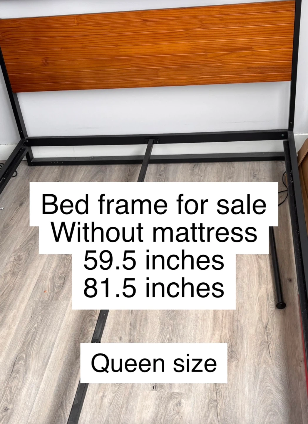 Queen Size Metal and Wood Bed Frame - photo 4