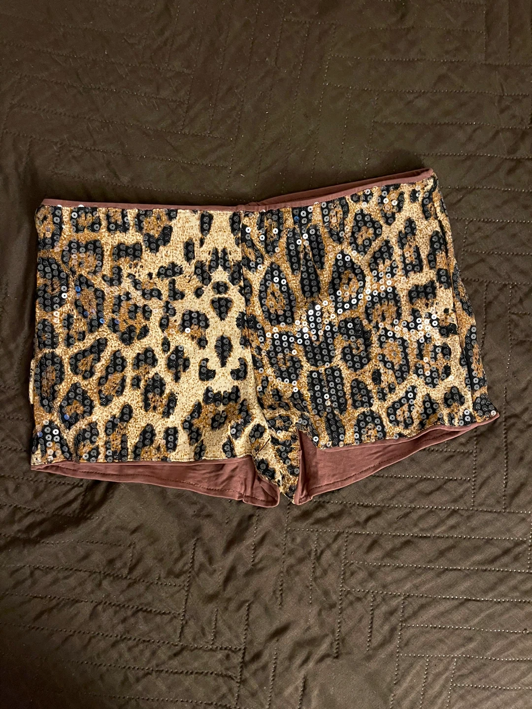 SHEIN Leopard Sequin Shorts Size S - photo 2