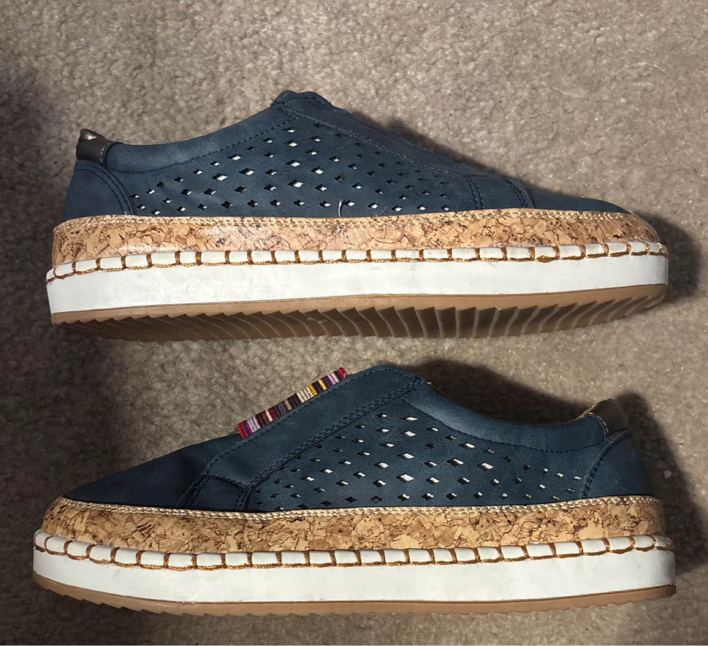 Decorative Slip-on Sneakers with Cork design Sole (size 6.5) - photo 2