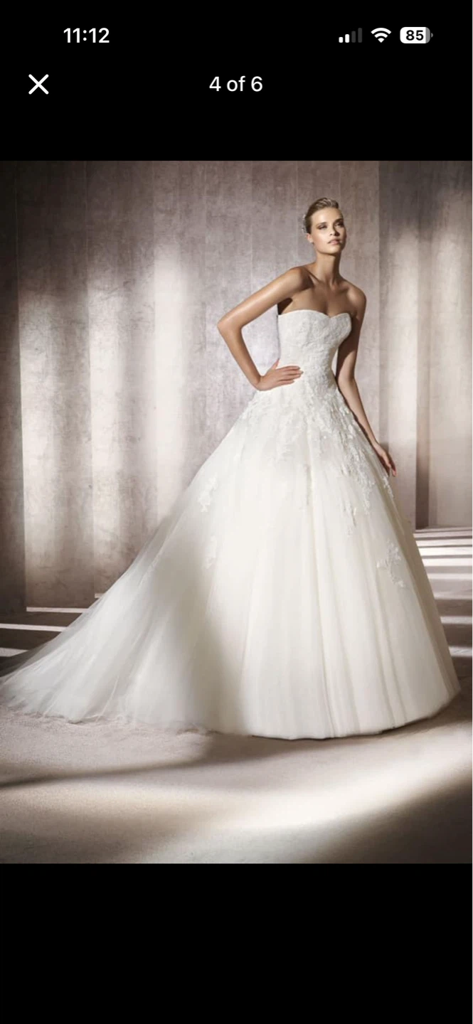 Strapless Wedding Dress with Lace Detail - photo 5
