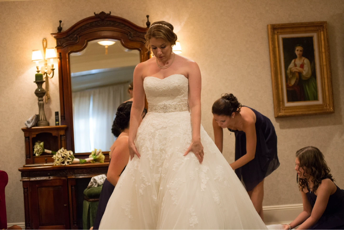 Strapless Wedding Dress with Lace Detail - photo 3