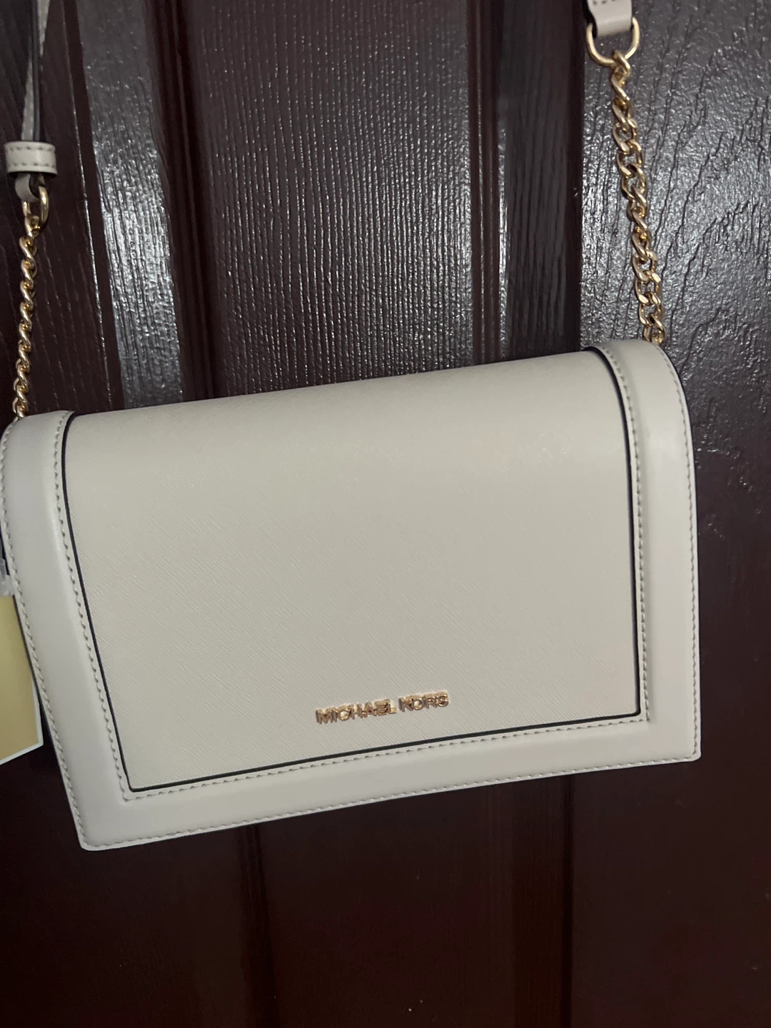 Michael Kors White Leather Crossbody Bag