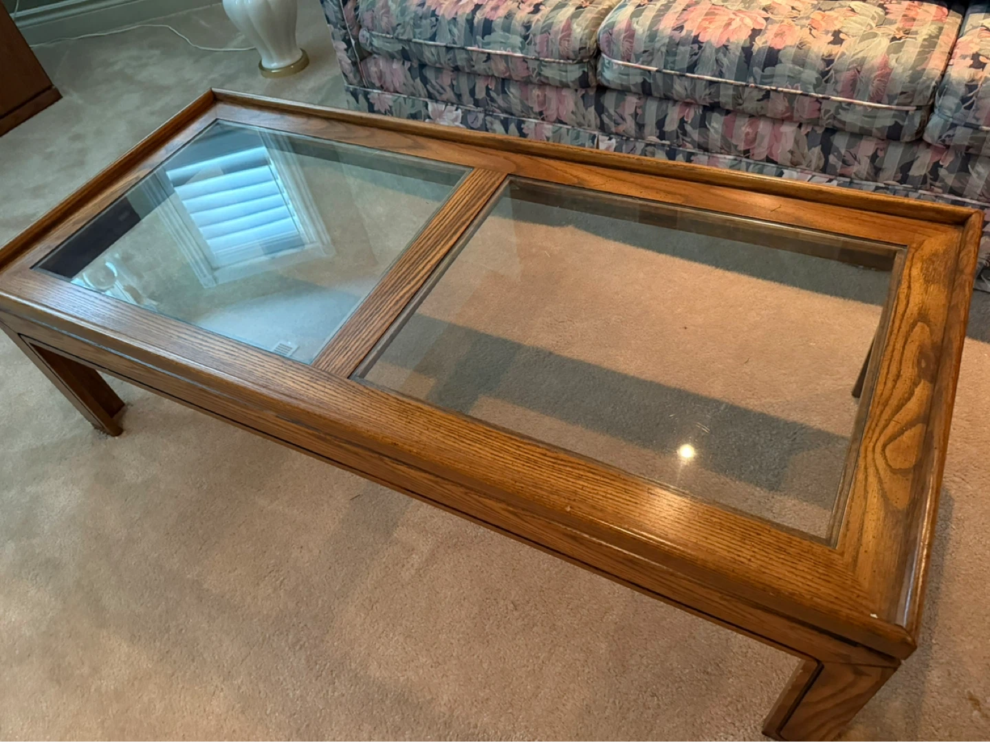 Wooden Coffee Table with Glass Inserts - photo 2