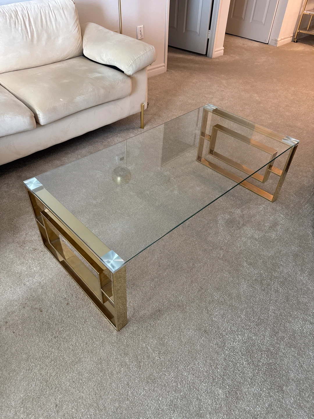 Glass and Gold Coffee Table - photo 3