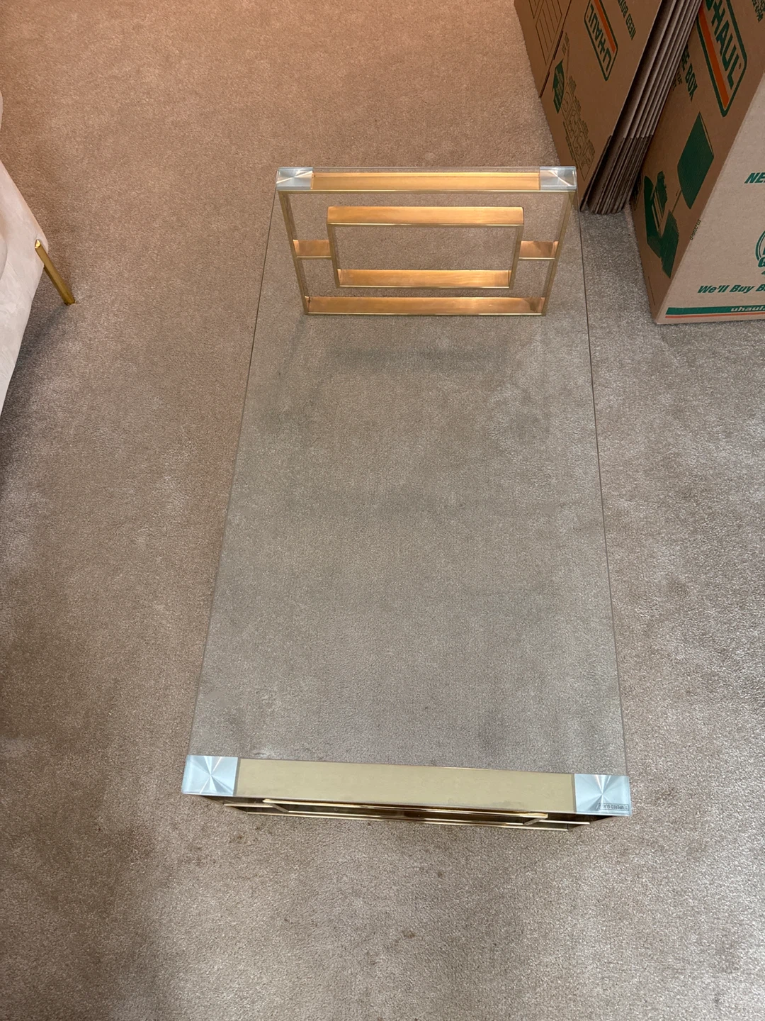 Glass and Gold Coffee Table - photo 2