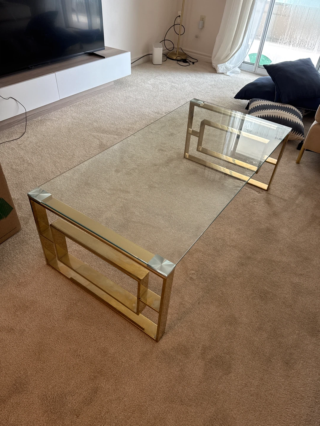 Glass and Gold Coffee Table