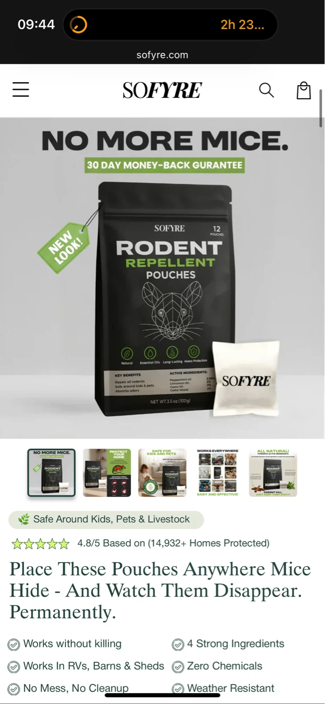 *New* 5-packs Natural Rodent / Insect Repellent Pouches