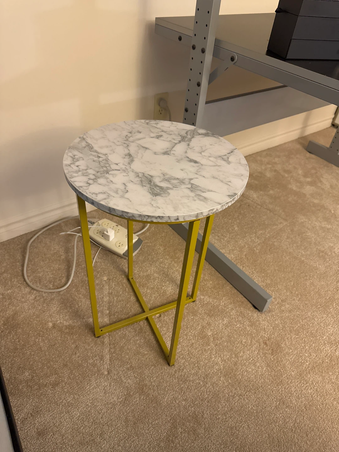 Round Marble Top Side Table