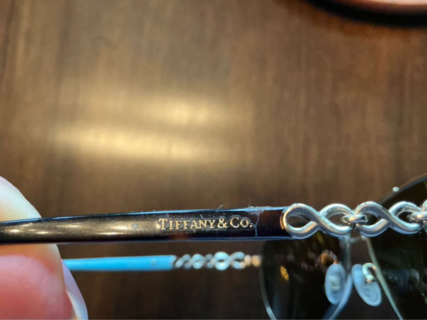 Tiffany & Co. Aviator Sunglasses with Infinity Chain Detail - photo 3