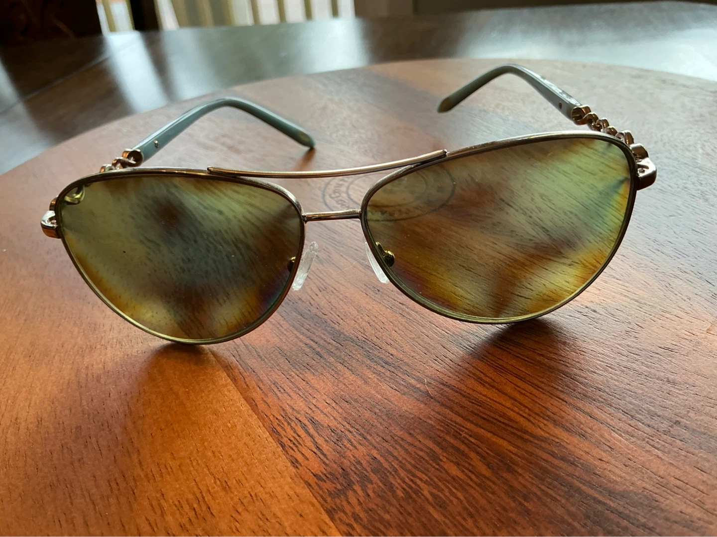 Tiffany & Co. Aviator Sunglasses with Infinity Chain Detail - photo 2