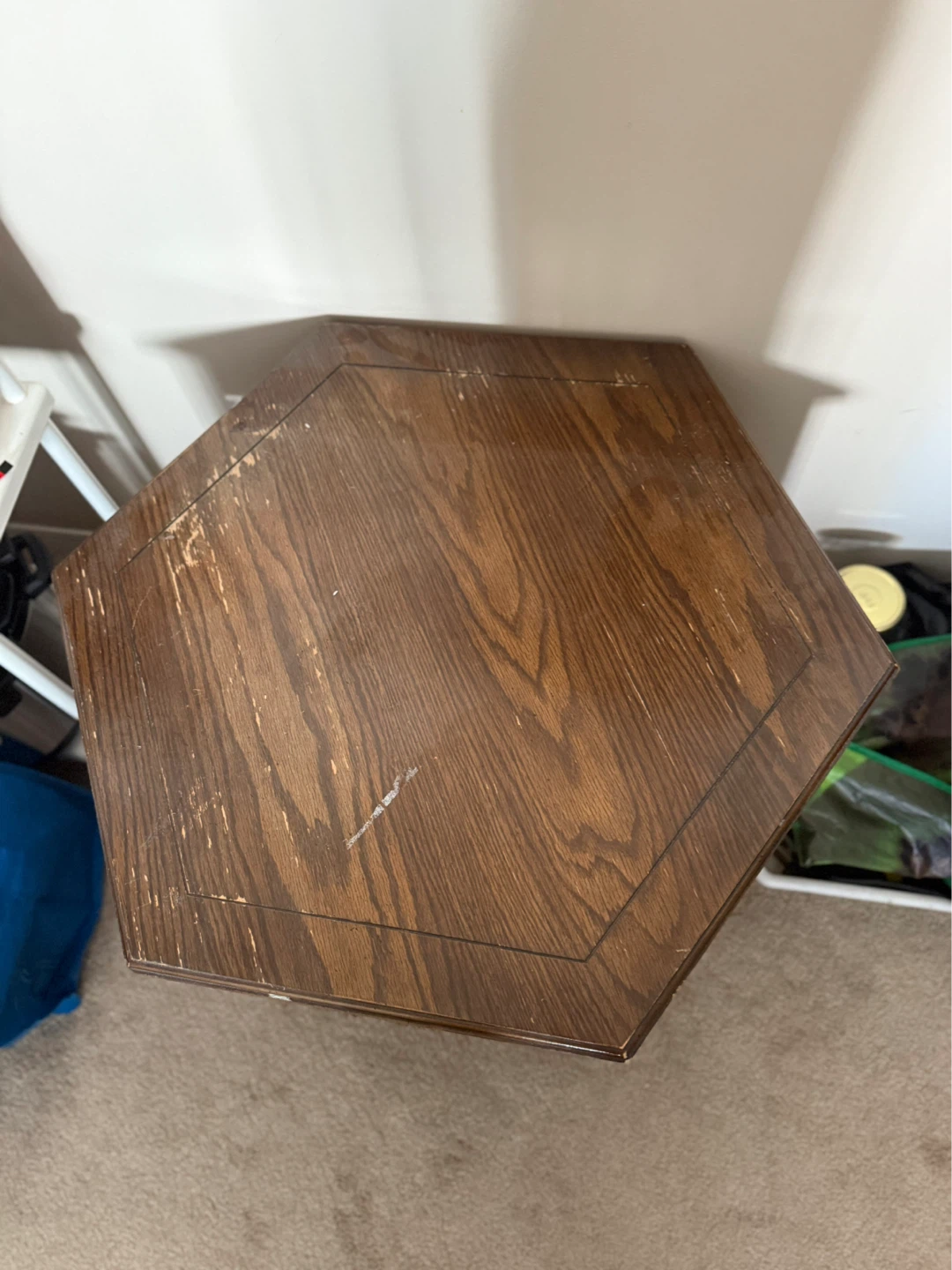 Vintage Hexagonal End Table - photo 3