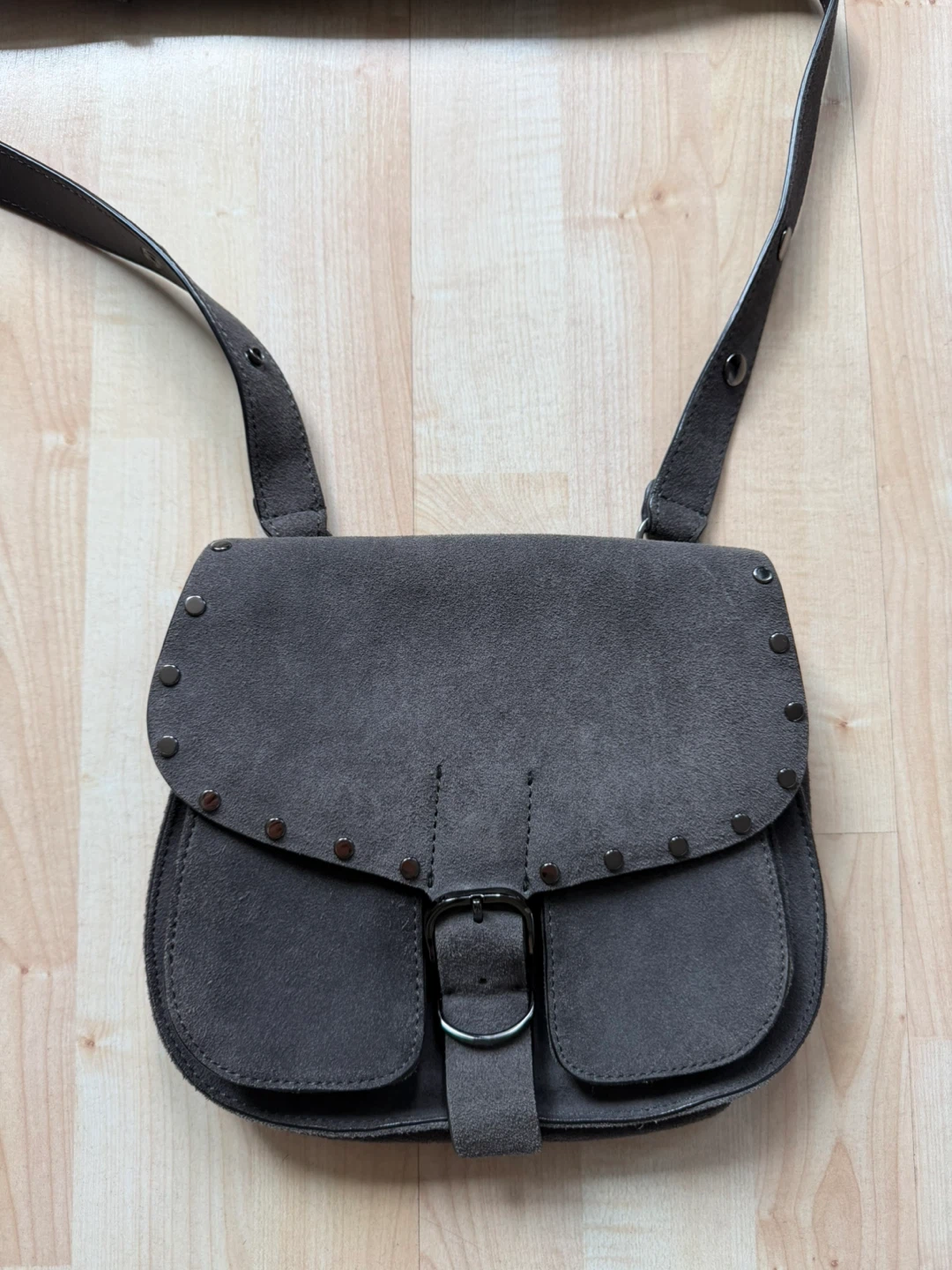 Rebecca Minkoff Suede Crossbody Bag - Gray
