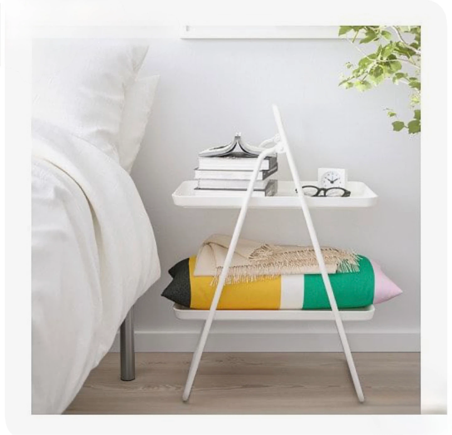 IKEA White 2-Tier Side Table - photo 2