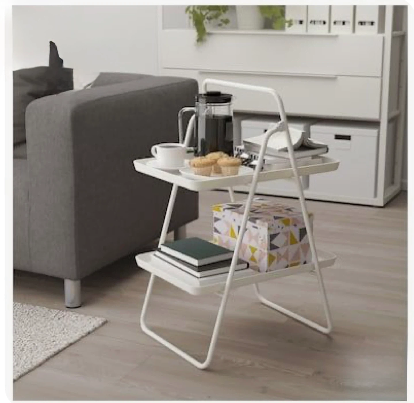 IKEA White 2-Tier Side Table