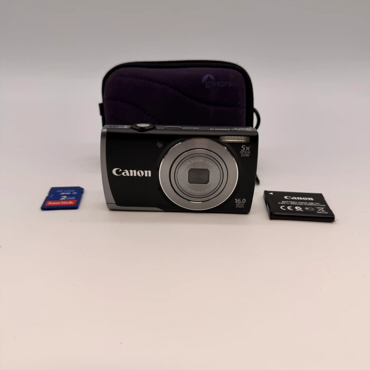 Canon PowerShot A3500 IS HD Wi-Fi Digital Camera with Case