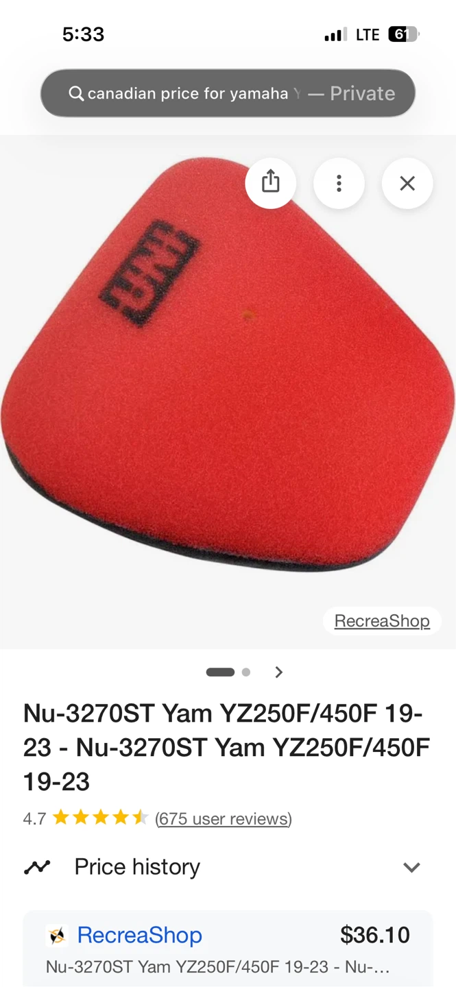 YZ250 Yamaha Air filter - photo 3