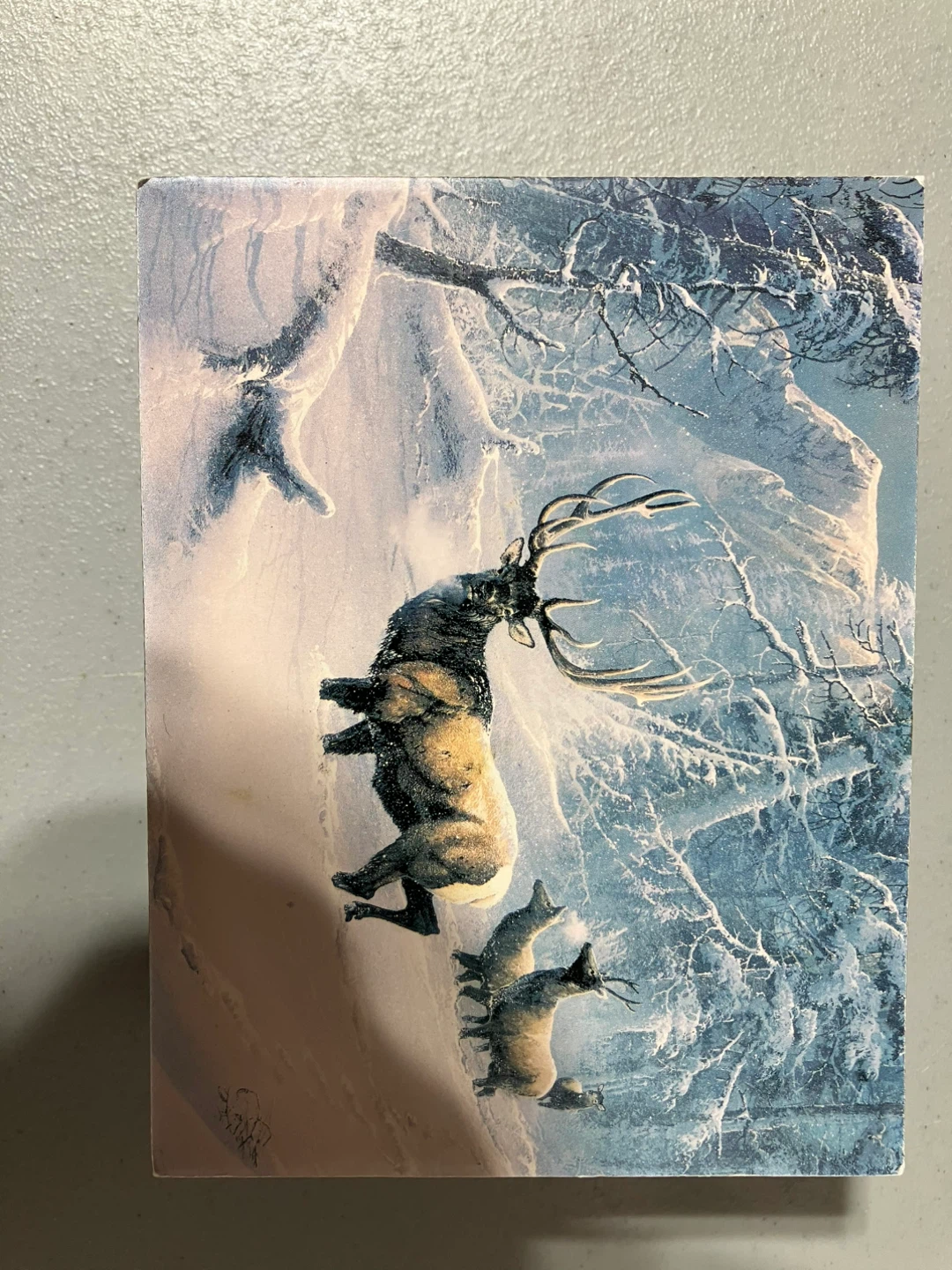 Decorative Wooden Keepsake Box with Winter Scene