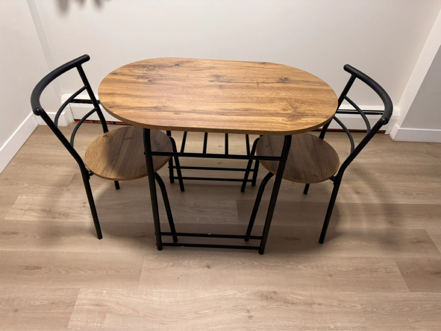 Wood Top Dining Table with 2 Chairs