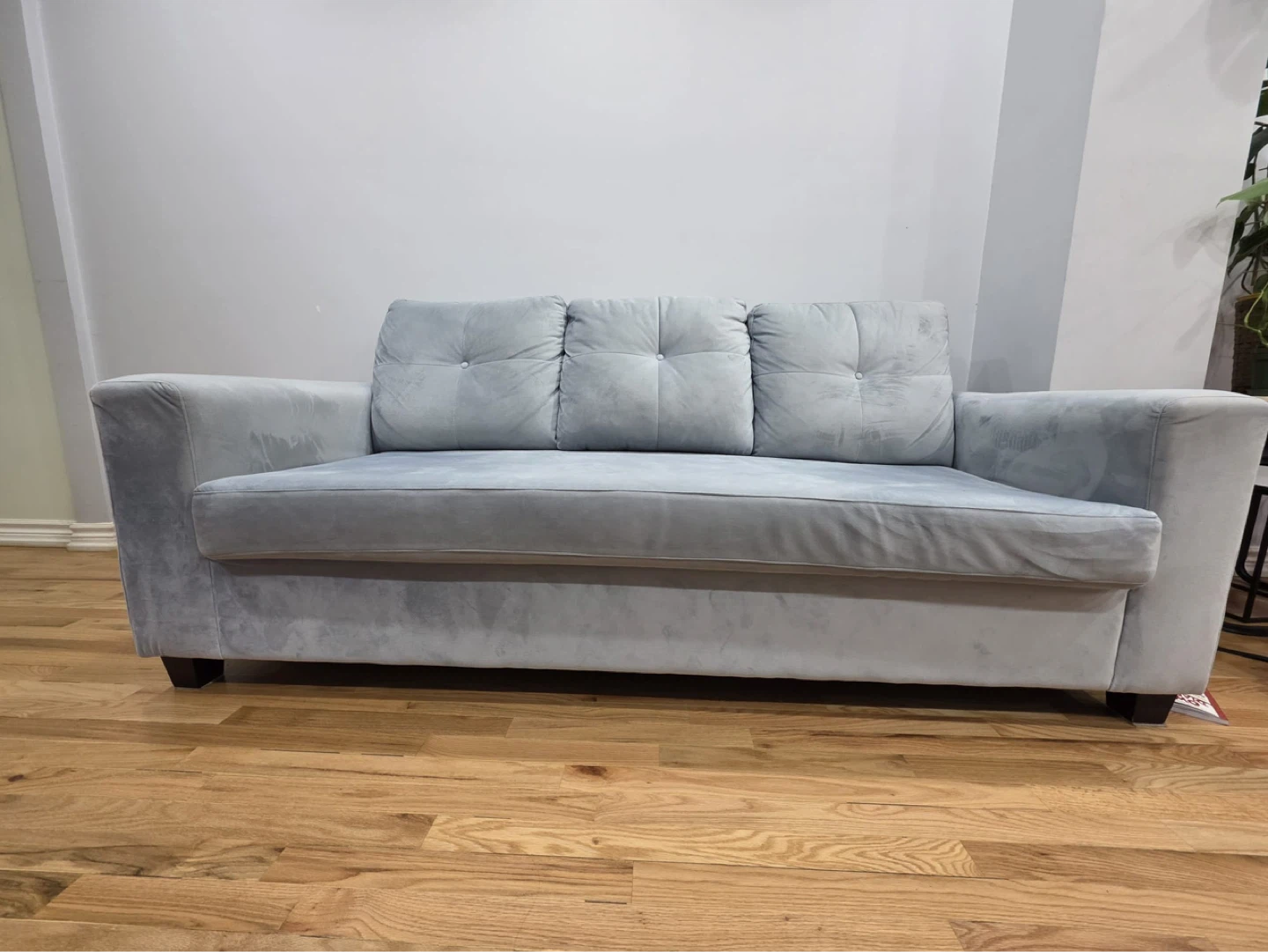 Light Blue Velvet Sofa - photo 3