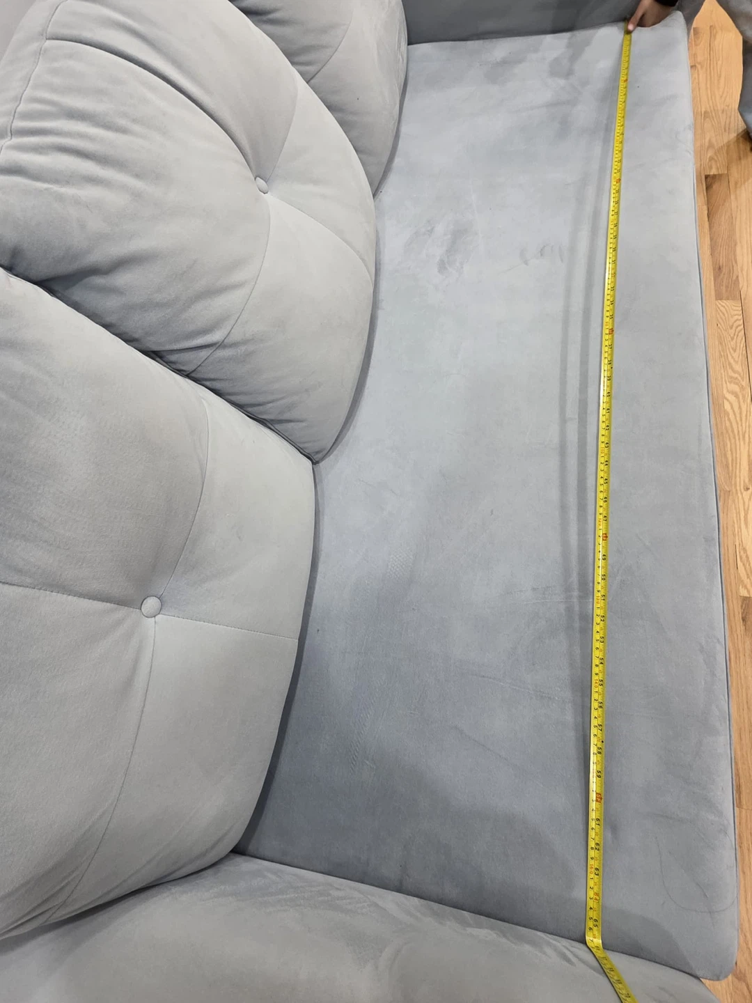 Light Blue Velvet Sofa - photo 4