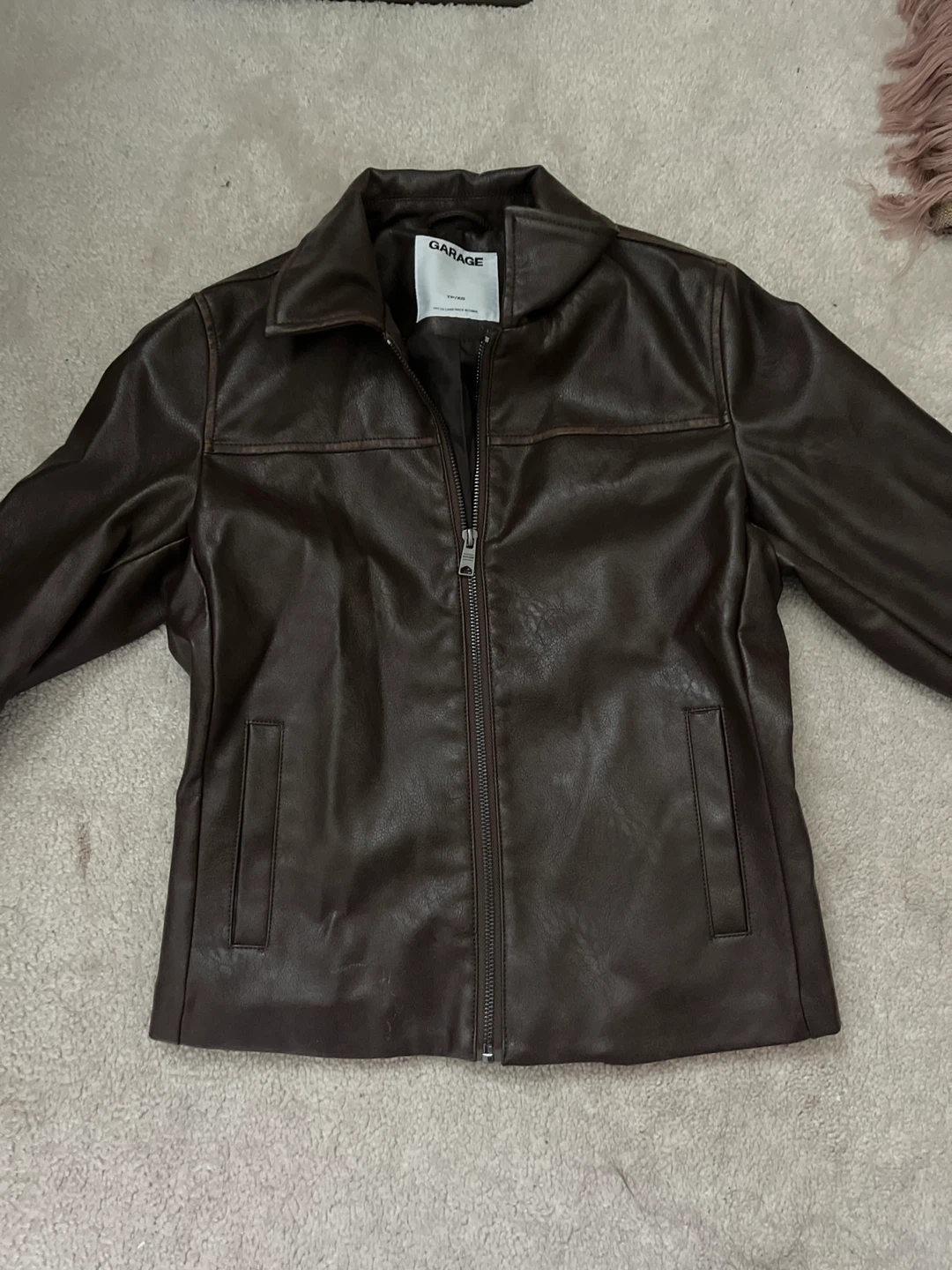 GARAGE Faux Leather Jacket TP/XS
