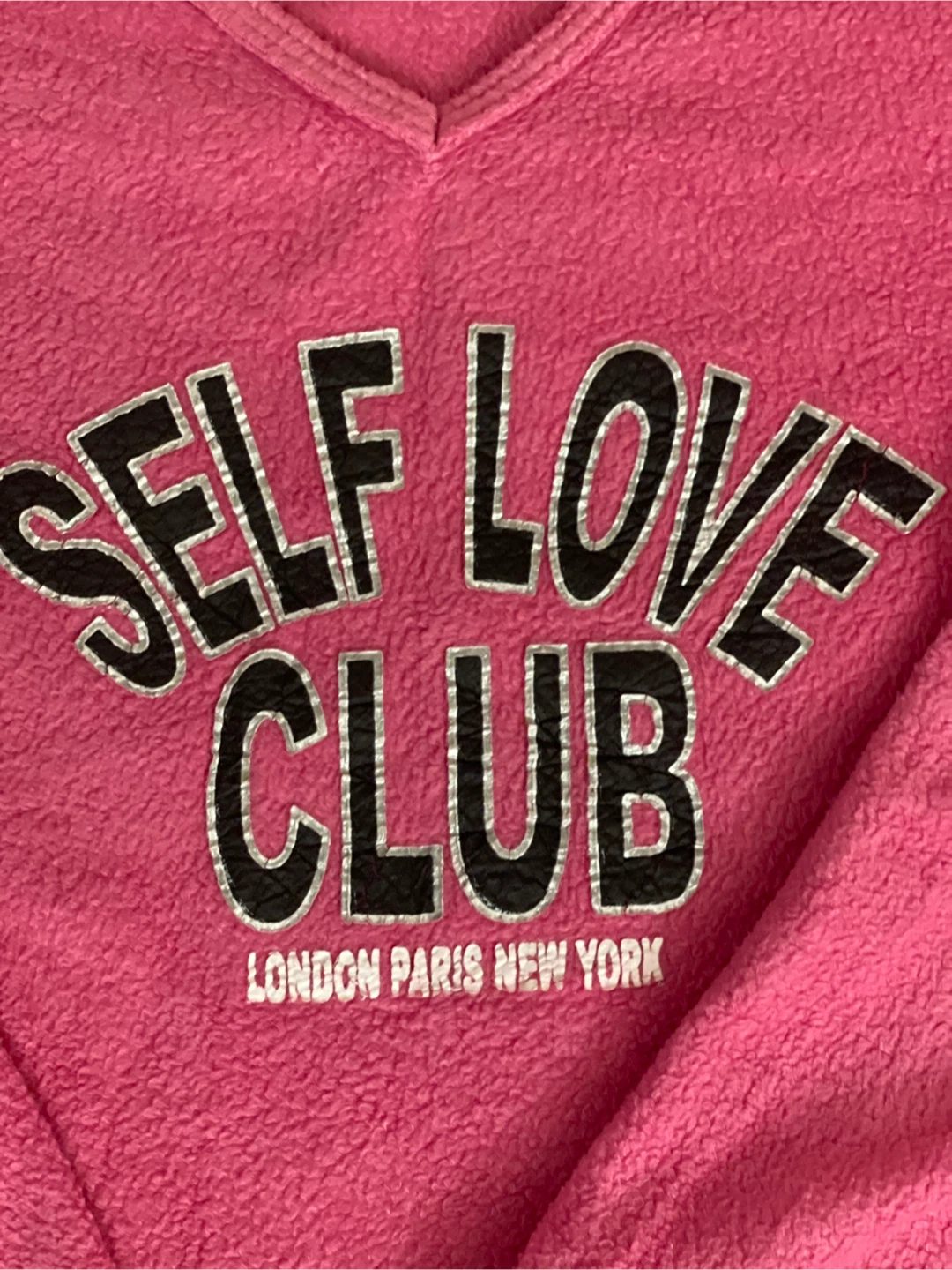 Love to Sleep Pink "Self Love Club" Fleece Top Size S - photo 3