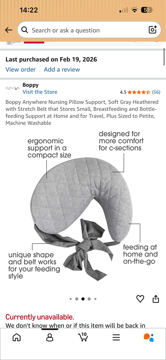 Boppy Anywhere Nursing Pillow Support - Soft Gray Heathered - photo 4