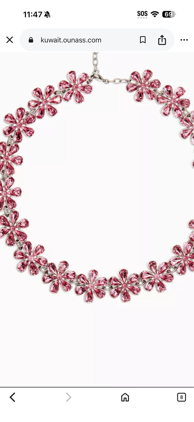 Pink Flower Crystal Choker Necklace - photo 3