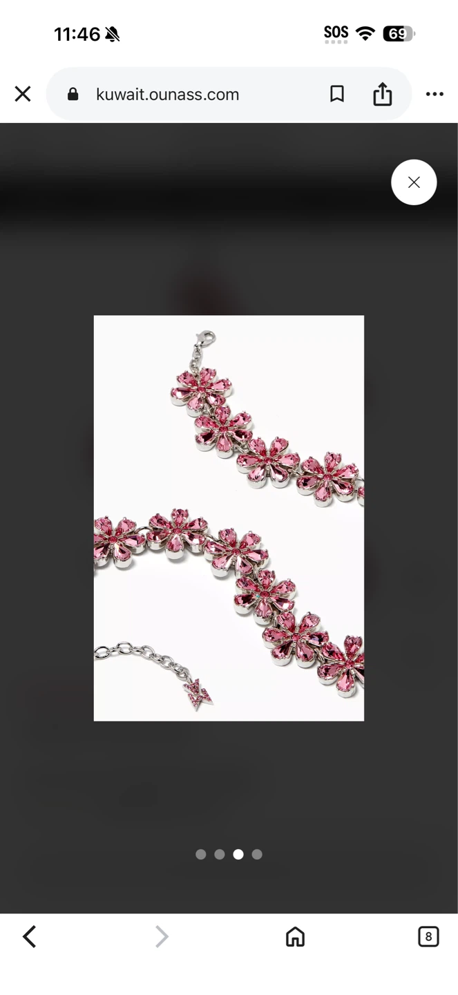 Pink Flower Crystal Choker Necklace - photo 4
