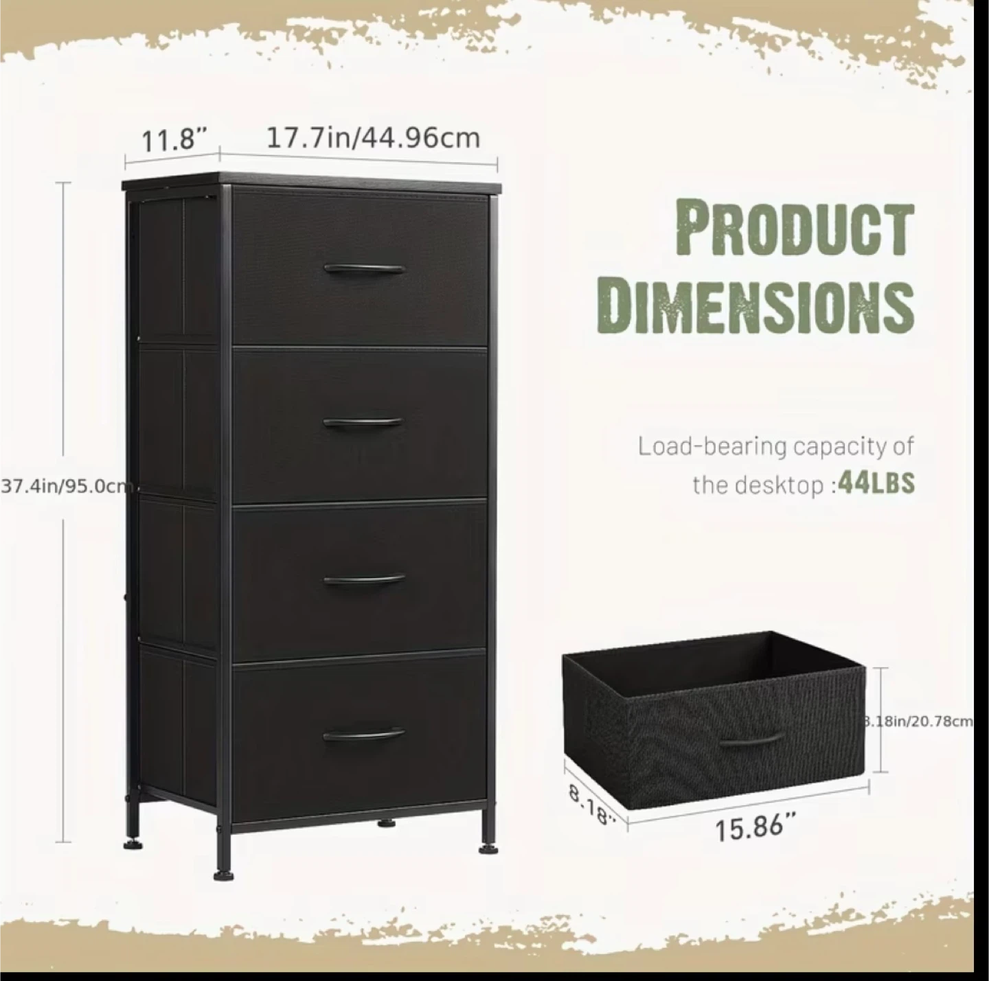 Brand New 4-Drawer Fabric Dresser Storage Organizer - photo 2