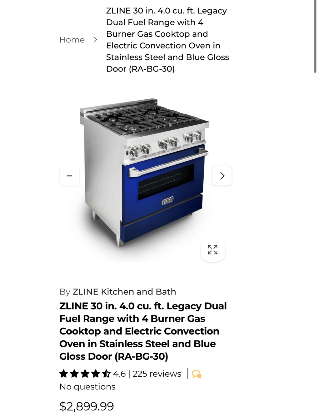 ZLINE 30 in. Legacy Dual Fuel Range