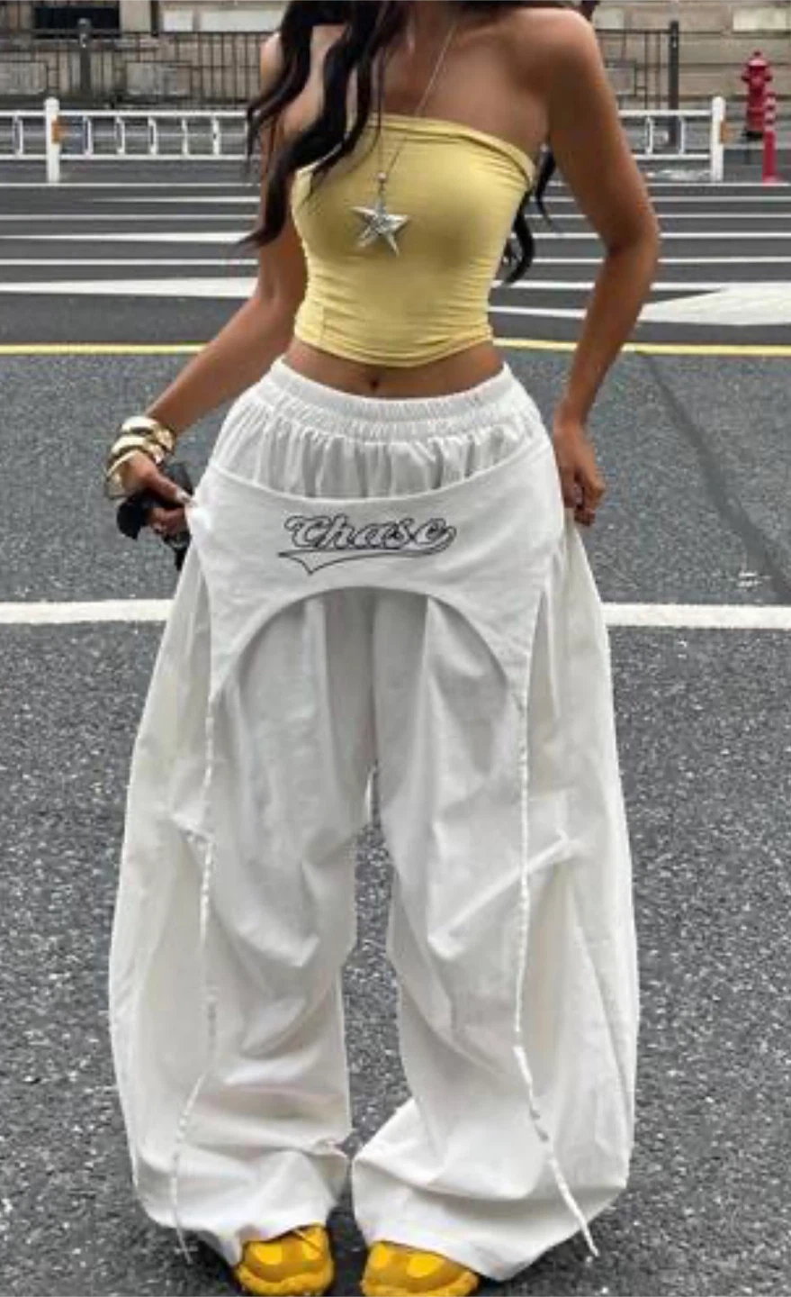 White Chase Wide Leg Pants