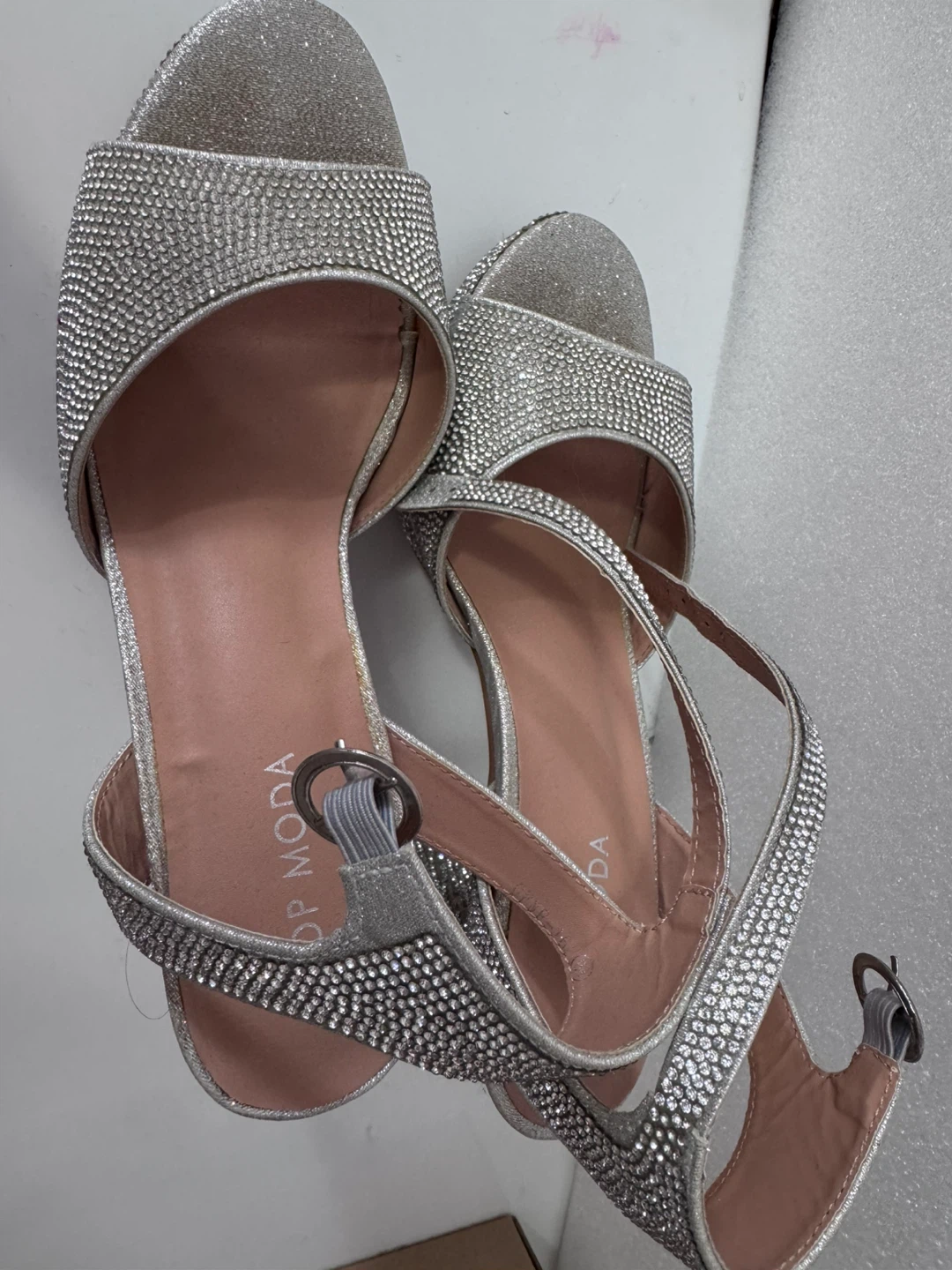 Silver Rhinestone Platform Heels - photo 3