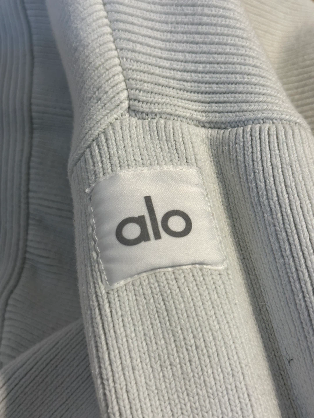 Alo White Ribbed Hoodie - photo 2