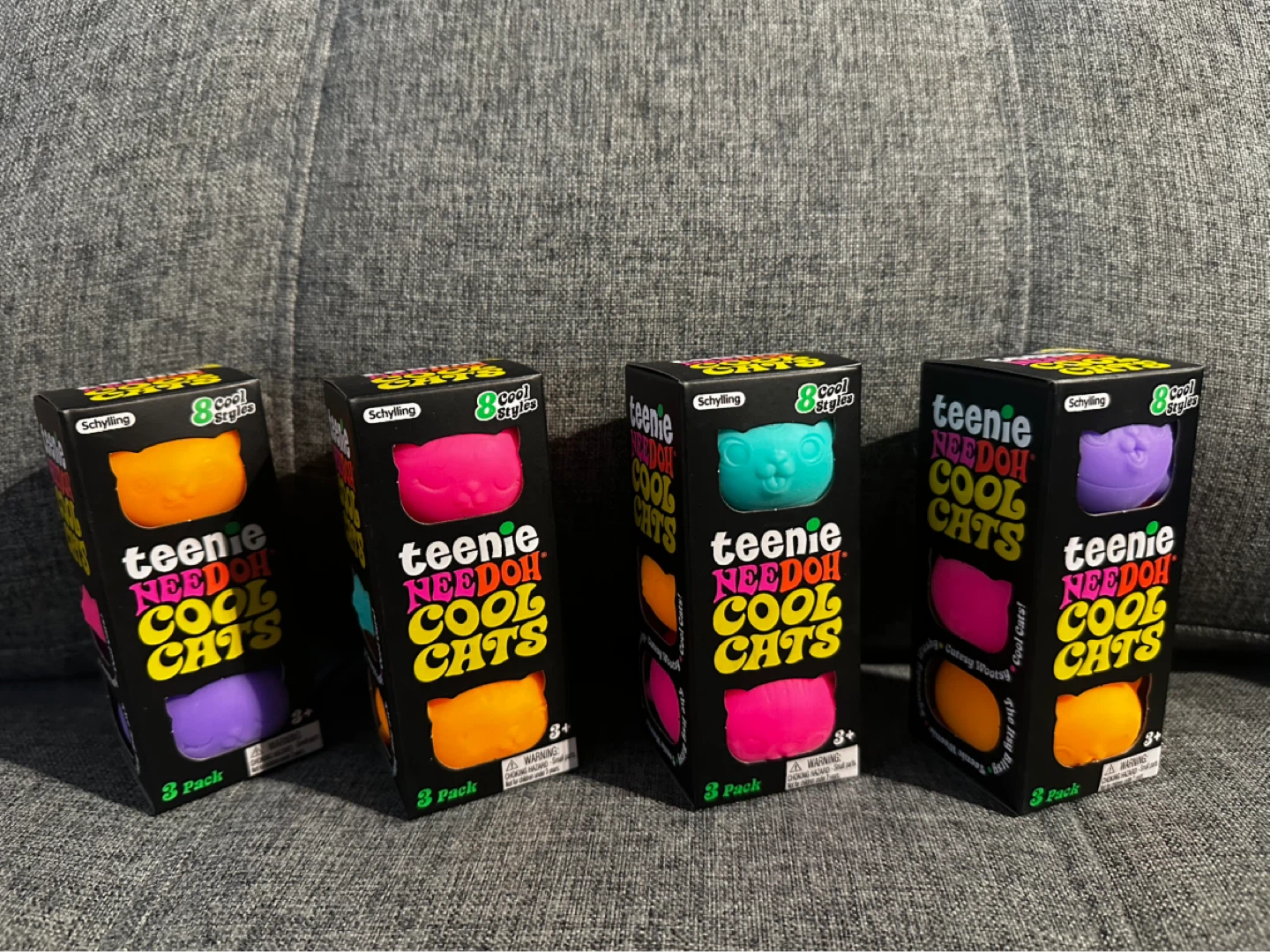 Nee Doh Teenie Cool Cats 3 Pack Toy Set