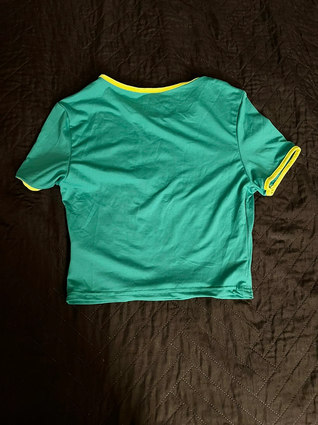 SHEIN Green Jamaica Graphic Crop Top T-Shirt Size M - photo 3