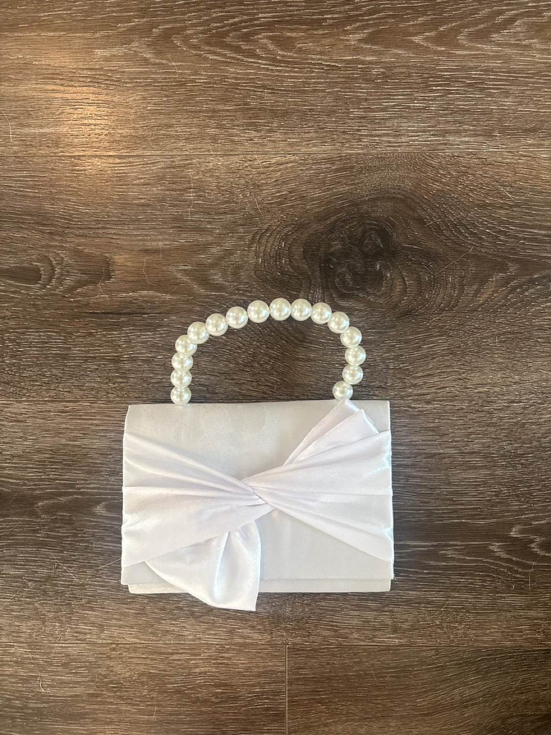 White Clutch with Pearl Handle