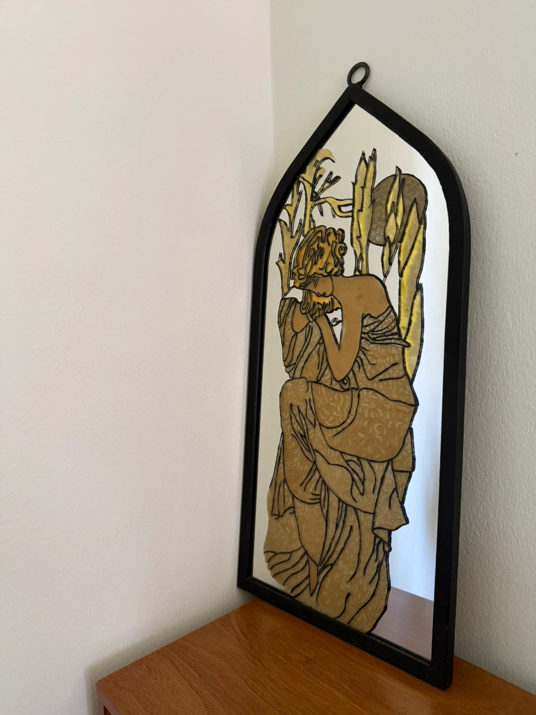 Decorative colored glass mirror