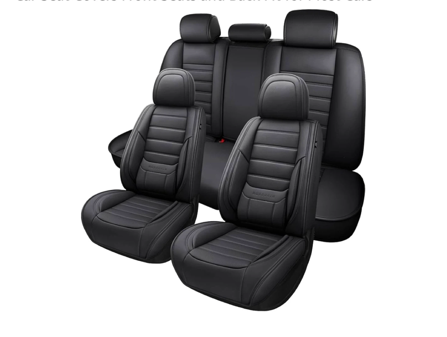 Black Faux Leather Car Seat Covers - Front and Back