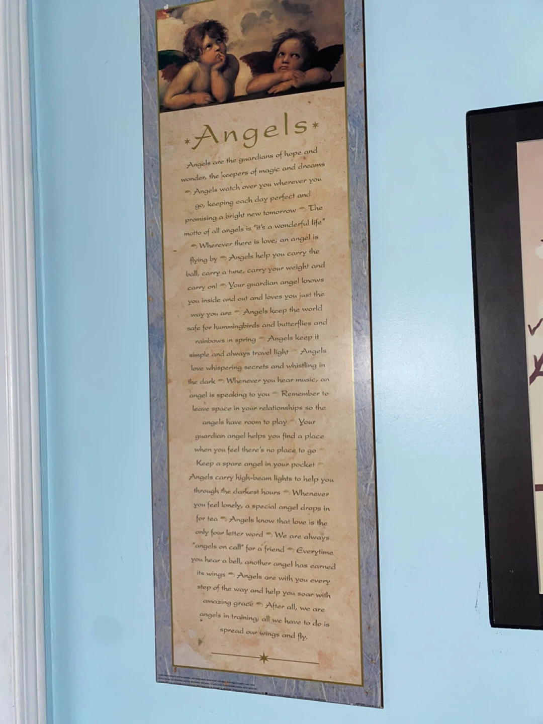 Angels poem wall hanging