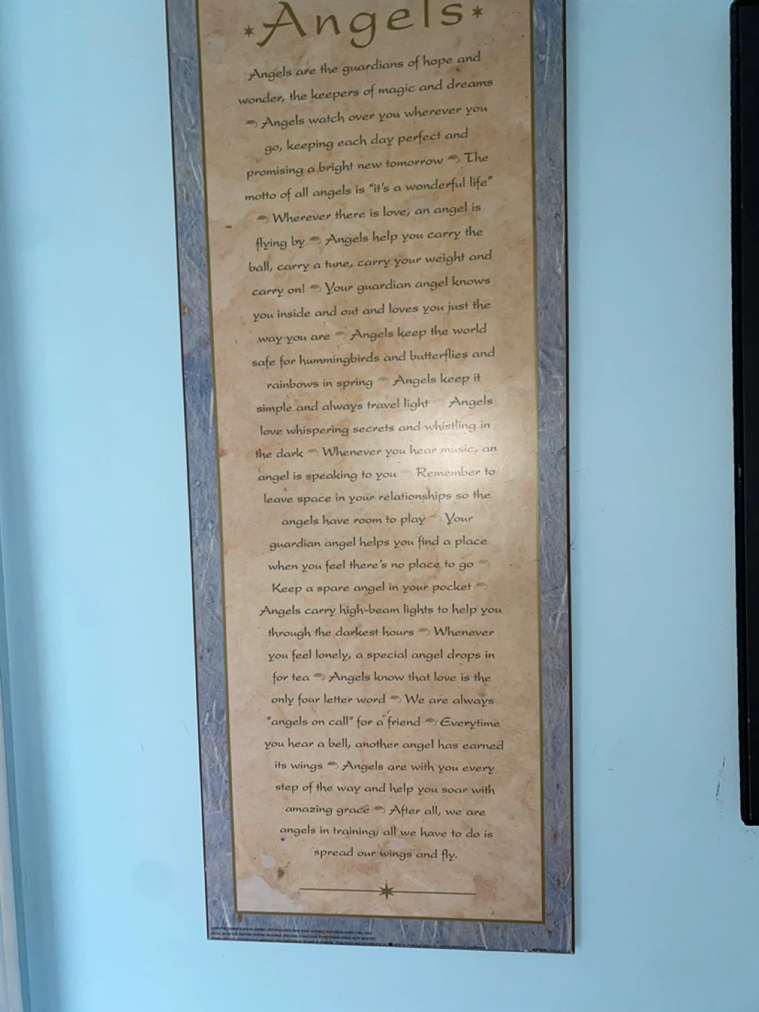 Angels poem wall hanging - photo 2