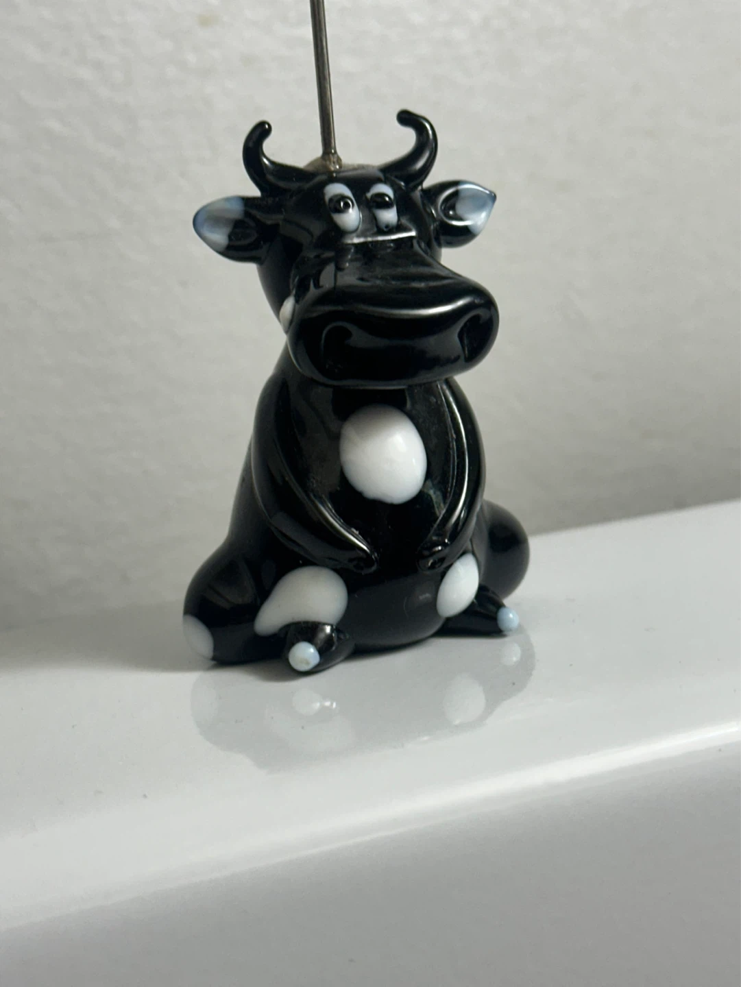 Art glass cow note holder - photo 2