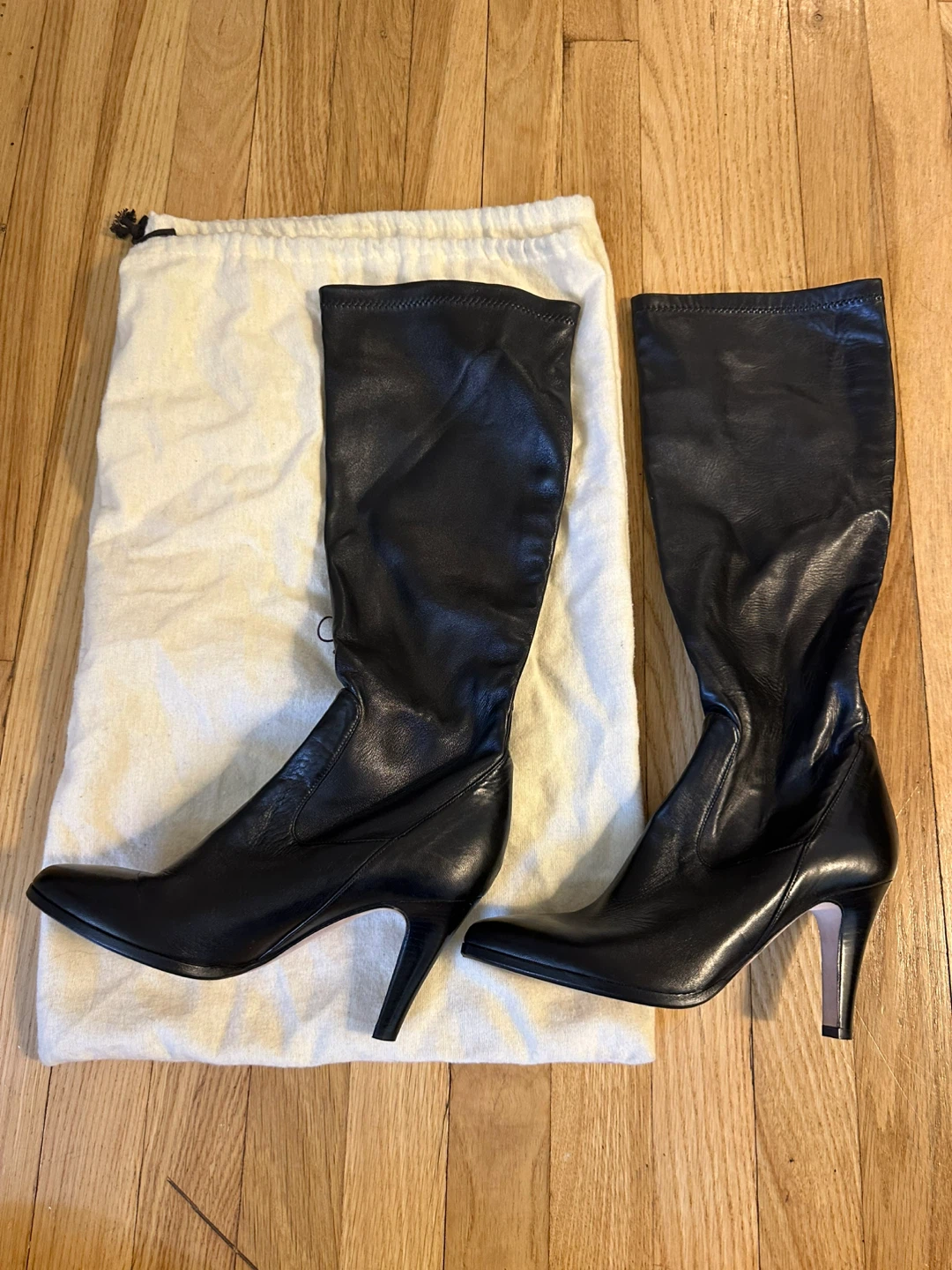Cole Haan Black Leather Knee-High Boots - Size 7.5B